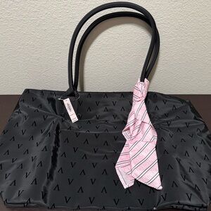 Victoria's Secret Black Tote with Pink Accent